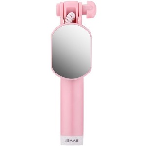 USAMS Selfie Stick Mini Spiegel 3,5mm schwarz / pink