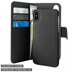 Puro iPhone Xs Max Wallet Book mobile phone case + cover 2in1 black