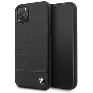 BMW Logo Imprint Signature leather case iPhone Xs Max black