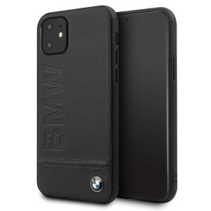 BMW Logo Imprint Signature leather Case BMHCN61LLSB iPhone 11 black