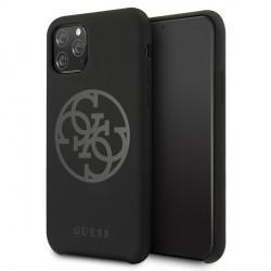 Guess Silikon Hülle 4G Tone On Tone GUHCN58LS4GBK iPhone 11 Pro Schwarz