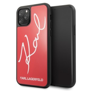Karl Lagerfeld Glitter Karl Signature Case KLHCN65DLKSRE iPhone 11 Pro Max Red