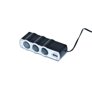 Kfz-Steckdosensplitter Autoadapter 3 + 1 x USB-Buchsen mit Kabel