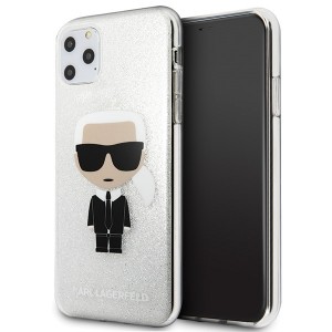 Karl Lagerfeld Glitter Ikonik Karl Case KLHCN65TPUTRIKSL iPhone 11 Pro Max Silver
