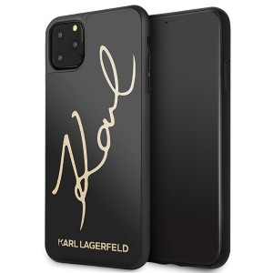 Karl Lagerfeld Glitter Karl Signature Hülle KLHCN65DLKSBK iPhone 11 Pro Max schwarz