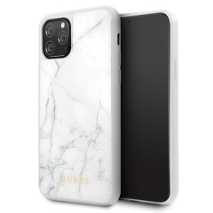 Guess Hülle GUHCN58HYMAWH iPhone 11 Pro weiß Marble / Marmor