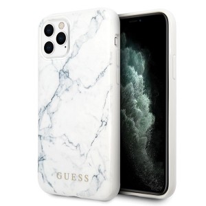 Guess Marble Hülle iPhone 11 Pro Max Weiß