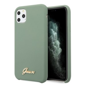 Guess Silicone Vintage Gold Logo Case iPhone 11 Pro khaki GUHCN58LSLMGKA