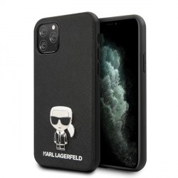 Karl Lagerfeld Ikonik Karl Hülle iPhone 11 Pro Max schwarz Saffiano