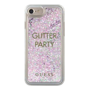 Guess iPhone SE 2020 / iPhone 8 / 7 Party Glitter Liquid Hülle Lila