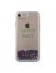 Guess iPhone SE 2020 / iPhone 8 / 7 Party Glitter Liquid Hülle Lila