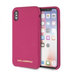Karl Lagerfeld Silicone Hülle iPhone XS / X Fushia