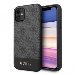 Guess 4G Stripe Lederhülle iPhone 11 grau GUHCN61G4GLGR