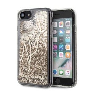Karl Lagerfeld iPhone SE 2020 / 8 / 7 Glitter Signature Case Gold