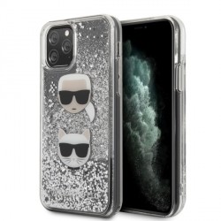 Karl Lagerfeld Glitter Karl & Choupette iPhone 11 Pro Case Silver