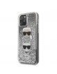 Karl Lagerfeld Glitter Karl & Choupette iPhone 11 Pro Hülle Silber