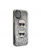 Karl Lagerfeld Glitter Karl & Choupette iPhone 11 Pro Case Silver