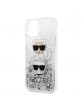 Karl Lagerfeld Glitter Karl & Choupette iPhone 11 Pro Hülle Silber