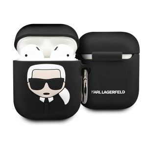 Karl Lagerfeld AirPods 1 / 2 Silicone Hülle Ikonik  schwarz