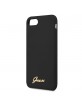 Guess iPhone SE 2020 / 8 / 7 Silicone Case Vintage Gold Logo Black Inner Lining
