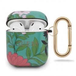 Guess Silikon Hülle AirPods 1 / 2 Flower N.1 grün Collection GUACA2TPUBKFL01