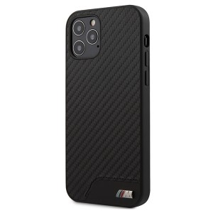 BMW iPhone 12/12 Pro 6.1 M carbon / leather protective cover black