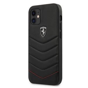 Ferrari iPhone 12 mini Off Track Quilted Leather Case Cover Black