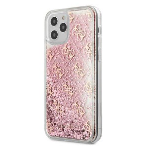 Guess iPhone 12 Pro Max 6,7 Hülle Gradient Liquid Glitter 4G Rose