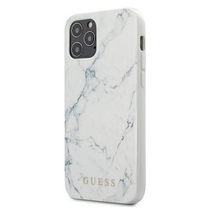 GUESS iPhone 12 / 12 Pro Case / Cover / Etui Marble white