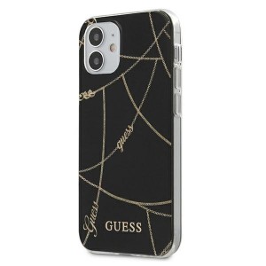 Guess iPhone 12 mini 5.4 Protective Case Chain / Gold Chain Black