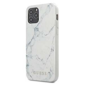 Guess iPhone 12 mini Hülle / Cover / Case / Etui Marmor weiß