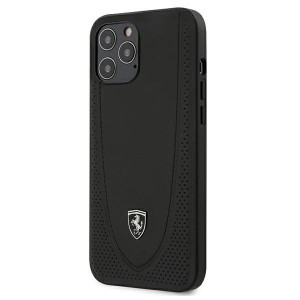 Ferrari iPhone 12 Pro Max 6.7 Off Track Perforated Leather case Black