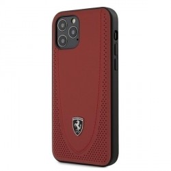 Ferrari Off Track Perforiert Lederhülle iPhone 12 / 12 Pro 6,1 Rot
