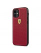 Ferrari iPhone 12 mini  Off Track Perforated PU Leather Case Red