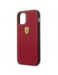 Ferrari iPhone 12 mini  Off Track Perforated PU Leather Case Red