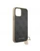 GUESS iPhone 12 / 12 Pro case 4G charms cover gray