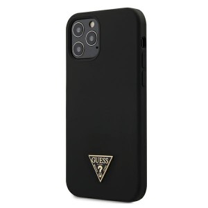 Guess iPhone 12 / 12 Pro 6.1" Case Silicone Triangle black GUHCP12MLSTMBK