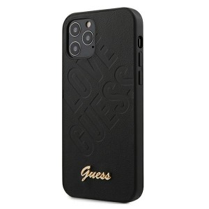 GUESS iPhone 12 / 12 Pro 6.1 Cover Iridescent Love Case Black GUHCP12MPUILGBK