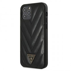 GUESS iPhone 12 / 12 Pro Case V-Quilted Cover Black GUHCP12MPUVQTMLBK