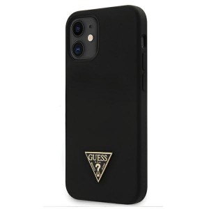 Guess iPhone 12 mini Hülle / Cover / Case / Etui Silicone Triangle schwarz