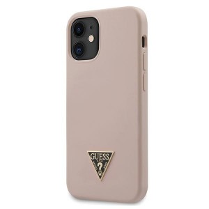 Guess iPhone 12 mini 5,4" Hülle Silicone Triangle Rose