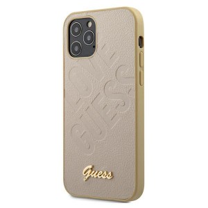 GUESS iPhone 12 mini 5,4 Hülle Iridescent Love Gold GUHCP12SPUILGLG