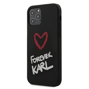Karl Lagerfeld iPhone 12 / 12 Pro 6,1 Hülle / Cover / Case Silikon Forever Karl schwarz