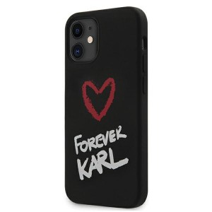 Karl Lagerfeld iPhone 12 mini Hülle / Cover / Case / Etui Silikon Forever Karl schwarz