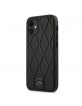 Mercedes iPhone 12 mini 5.4 leather case Wave Line black