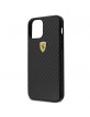 Ferrari iPhone 12 mini 5.4 real carbon case Cover Black