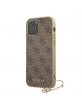 GUESS iPhone 12 Pro Max 6.7 case 4G Charms PU leather brown GUHCP12LGF4GBR