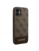 GUESS iPhone 12 mini 5.4 protective cover 4G stripe brown