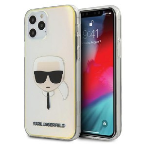 Karl Lagerfeld iPhone 12 Pro Max 6.7 Case Multicolor Iridescent Karl`s Head