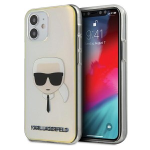 Karl Lagerfeld iPhone 12 mini 5,4 Hülle Multicolor Iridescent Karl`s Head